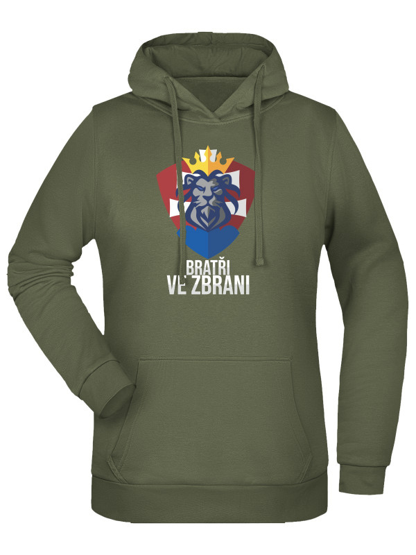 Dámská mikina s kapucí Bratři ve zbrani (merch Tankista)